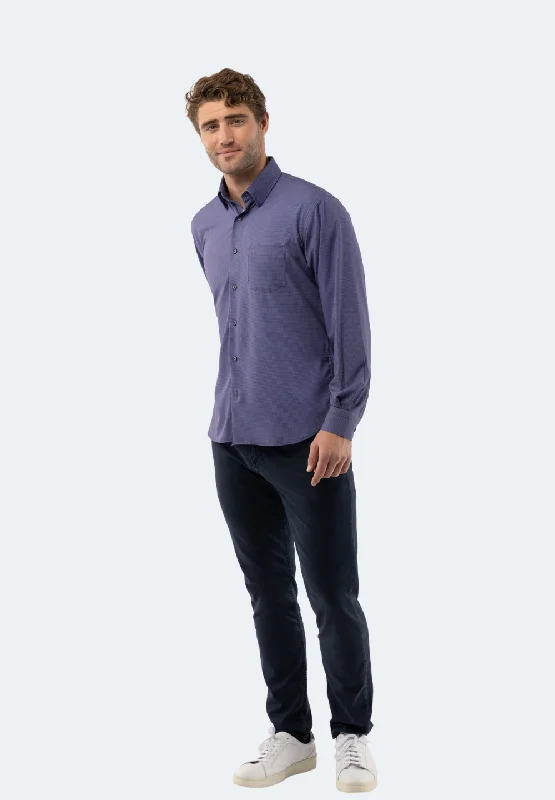 cotton blouse for casual work -Lilac Check Shirt