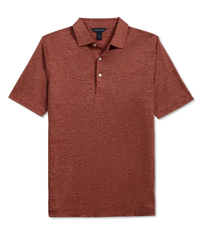 long sleeve to short sleeve t-shirt -Linen Mélange Polo, Spice