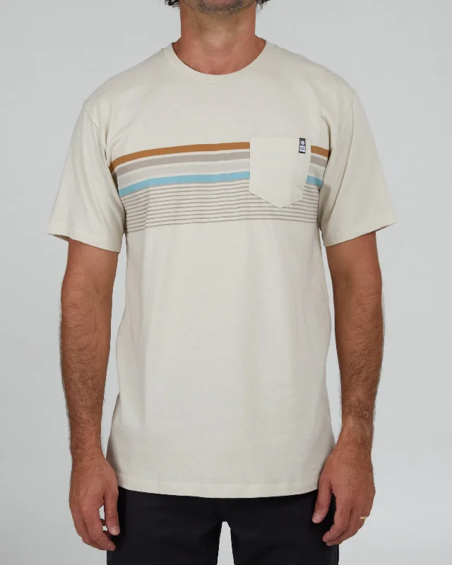 short sleeve t-shirt with fun prints -Lineup Stripe Premium Tee - Bone