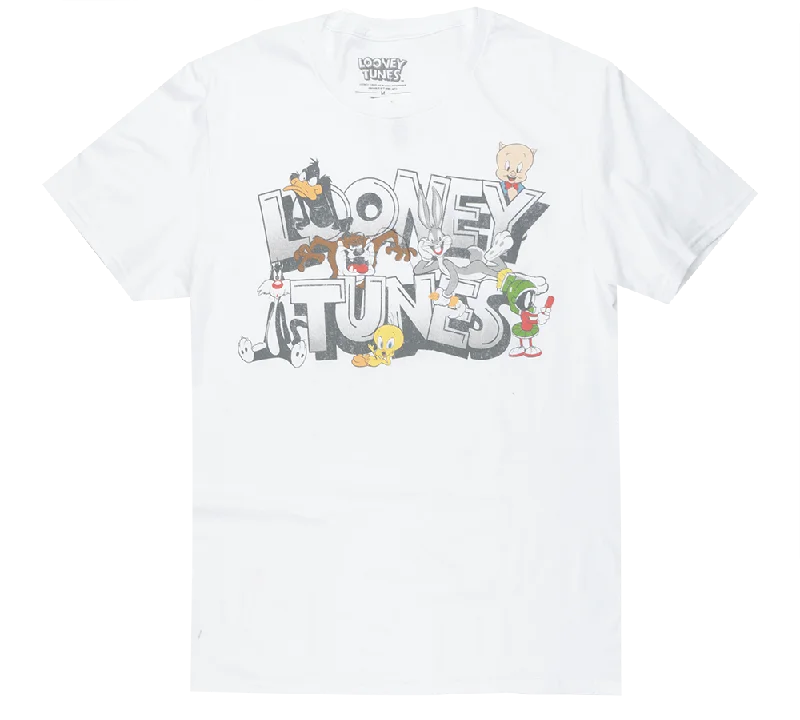 short sleeve t-shirt with floral print -LOONEY TUNES LICENSED T-SHIRT WHITE - WBLT0347