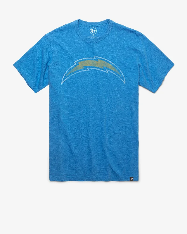 short sleeve t-shirt for cold weather layering -LOS ANGELES CHARGERS GRIT '47 SCRUM TEE