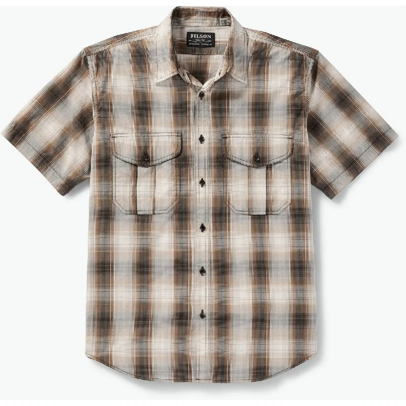 women’s casual checked shirt -Men's Feather Cloth Short Sleeve Shirt