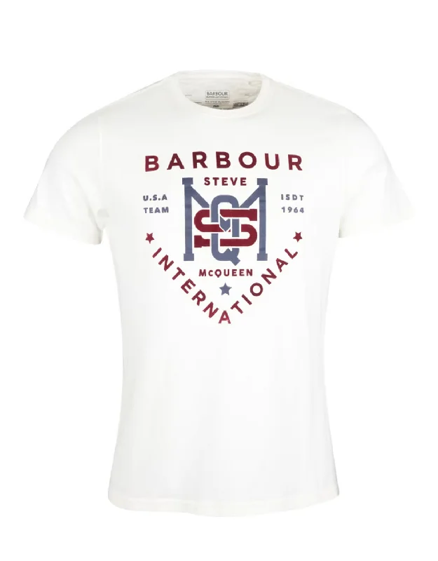 cute short sleeve t-shirt for kids -BARBOUR INTERNATIONAL STEVE MCQUEEN JET TEE WHISPER WHITE