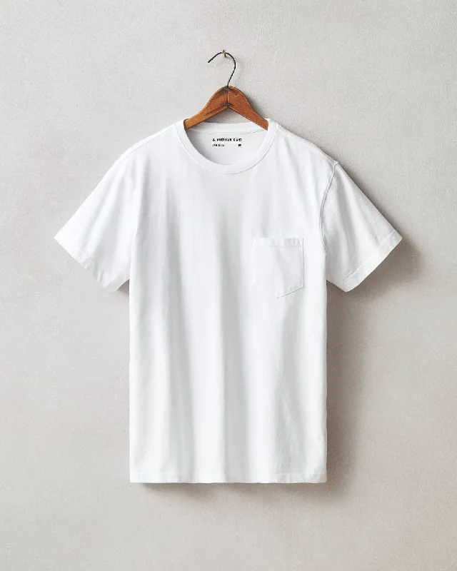 versatile short sleeve shirt for men -Heavyweight Pocket Tee - White