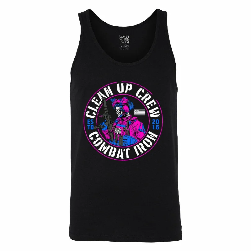 short sleeve top for hot summer days -Clean Up Crew Operator Skull Men's Tank