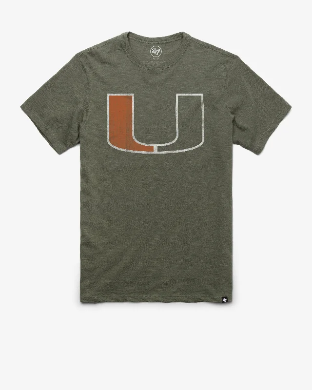 short sleeve denim shirt -MIAMI HURRICANES GRIT '47 SCRUM TEE