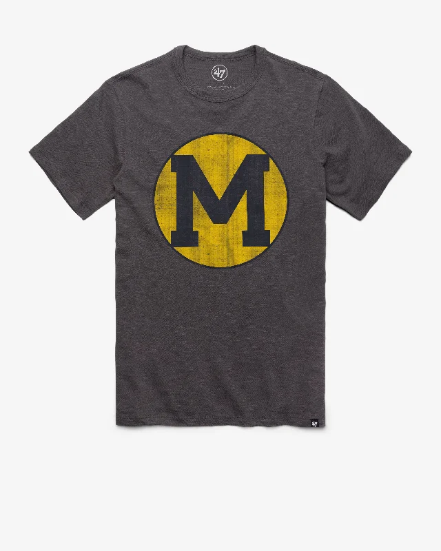 printed short sleeve polo for men -MICHIGAN WOLVERINES VINTAGE '47 GRIT SCRUM TEE