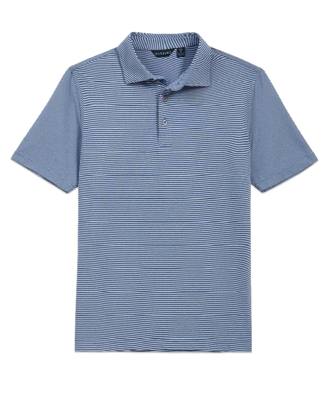 casual wear short sleeve t-shirt -Micro Stripe Performance Polo, Regal