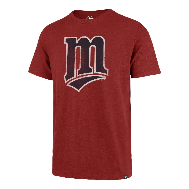 stylish short sleeve t-shirt with logo -MINNESOTA TWINS COOPERSTOWN GRIT '47 SCRUM TEE