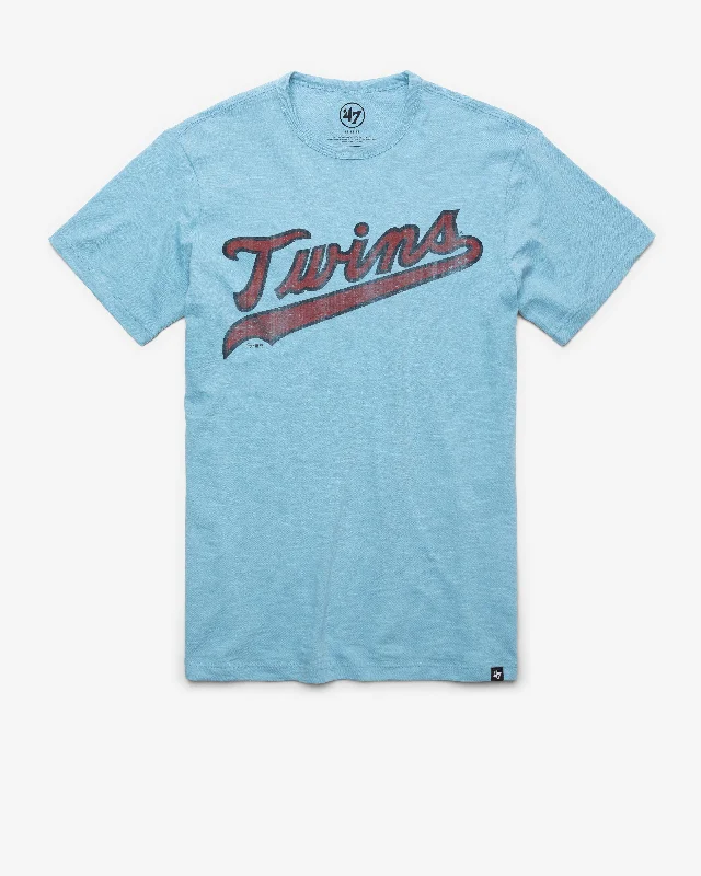 plus size short sleeve shirt for men -MINNESOTA TWINS COOPERSTOWN GRIT WORDMARK '47 SCRUM TEE