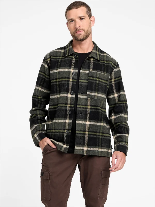 relaxed fit shirt for outdoor wear -Muller Plaid Shirt