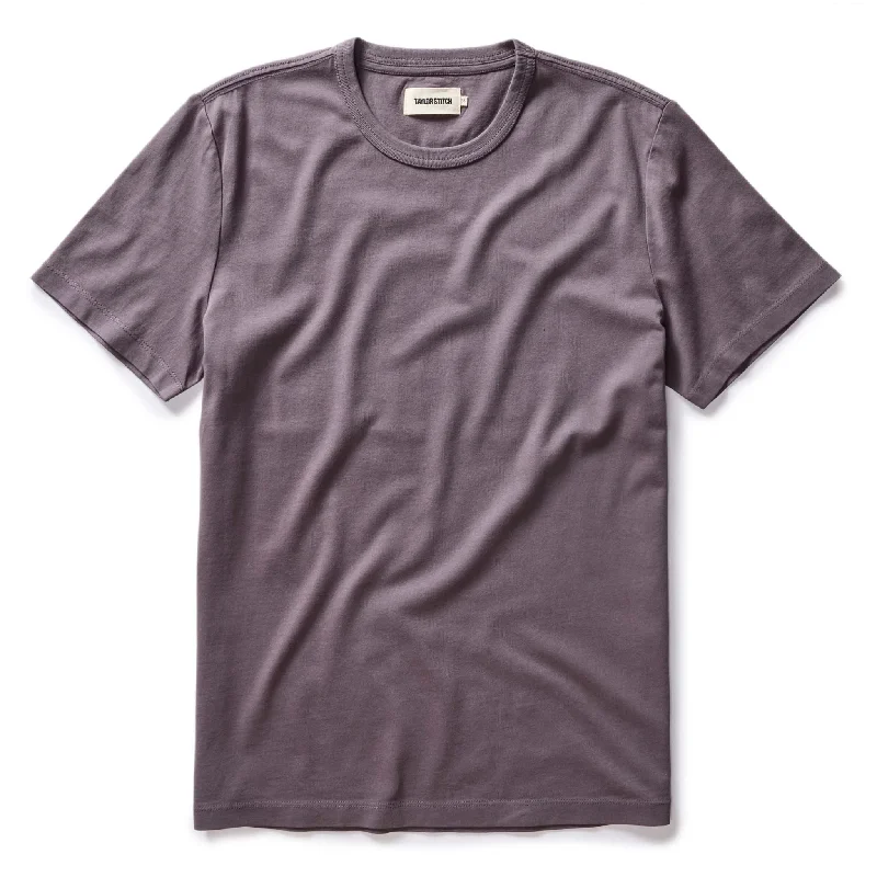 loose short sleeve cotton shirt -The Organic Cotton Tee in Dried Plum