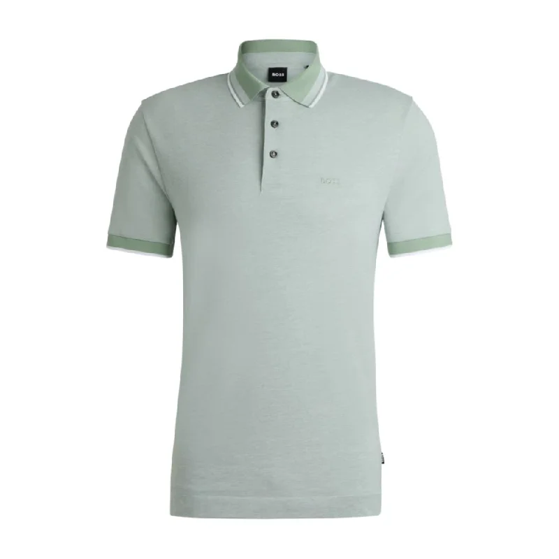 short sleeve t-shirt with bold graphics -Oxford-cotton-piqu polo shirt with logo detail