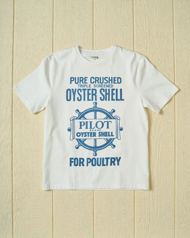 short sleeve t-shirt for cold weather layering -Oyster Shell Heavyweight Tee in White