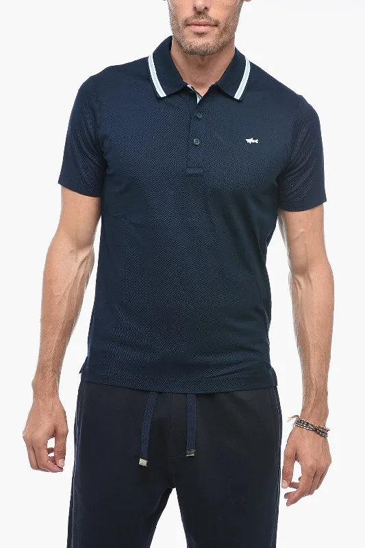 short sleeve t-shirt for layering -Paul & Shark YACHTING Piquet Cotton Polo with Embroidery