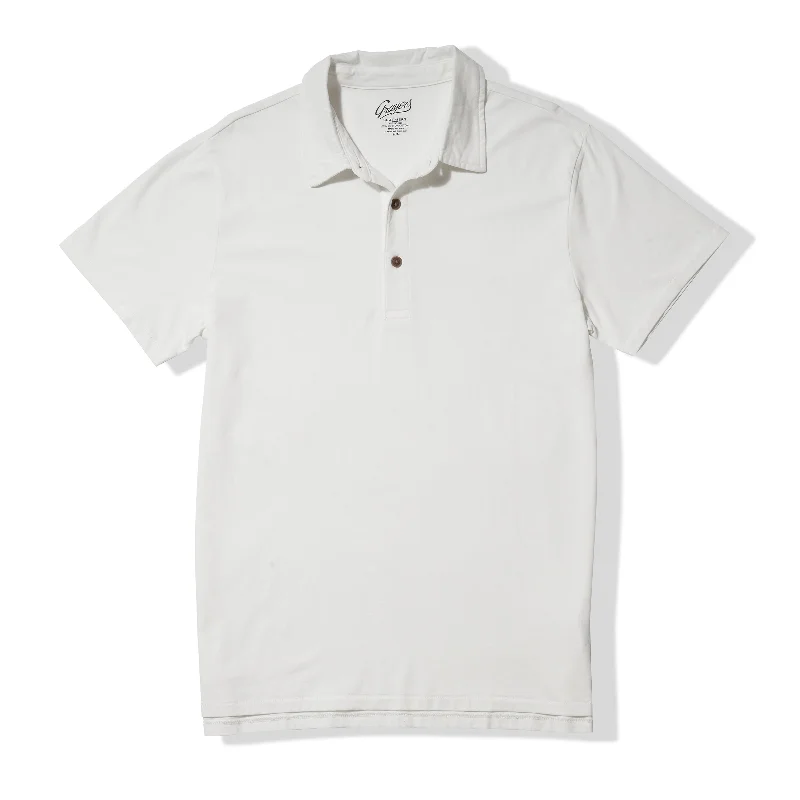 stylish short sleeve t-shirt with logo -Pima Cotton Polo - White