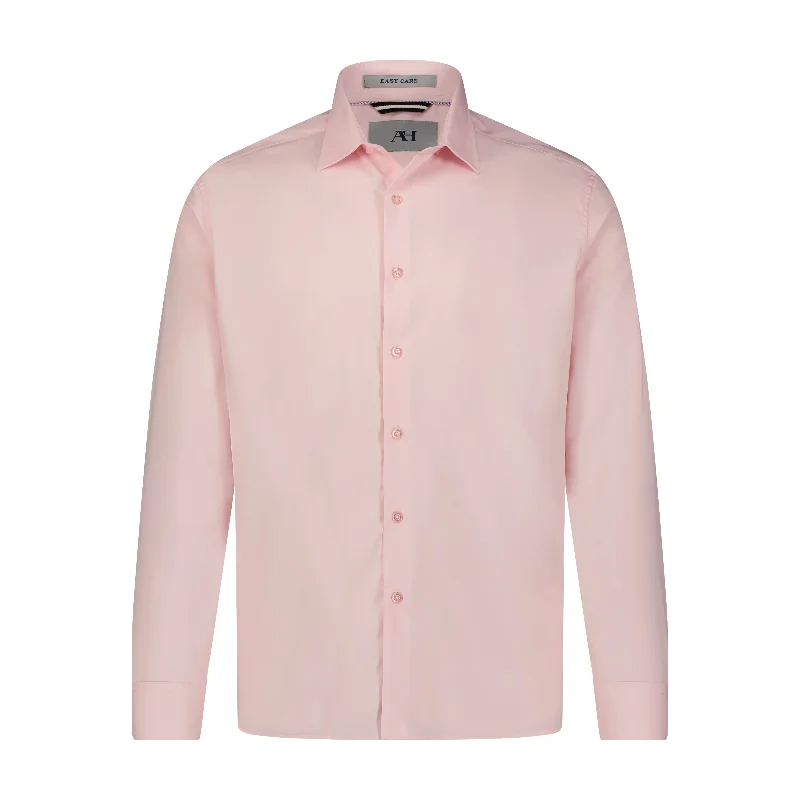 men’s polo shirt for casual wear -Pink Hidden Button Down Bamboo Stretch Long Sleeve Shirt