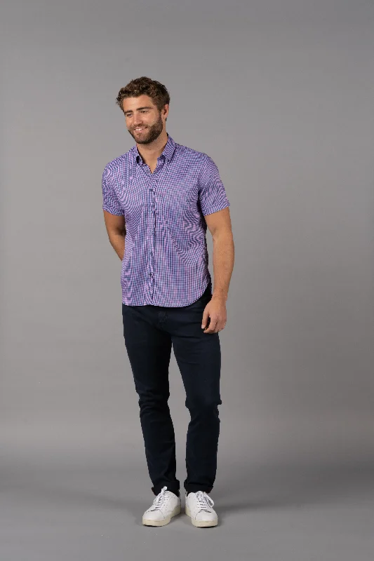 custom shirt for men -Pink & Navy Check (Big & Tall)