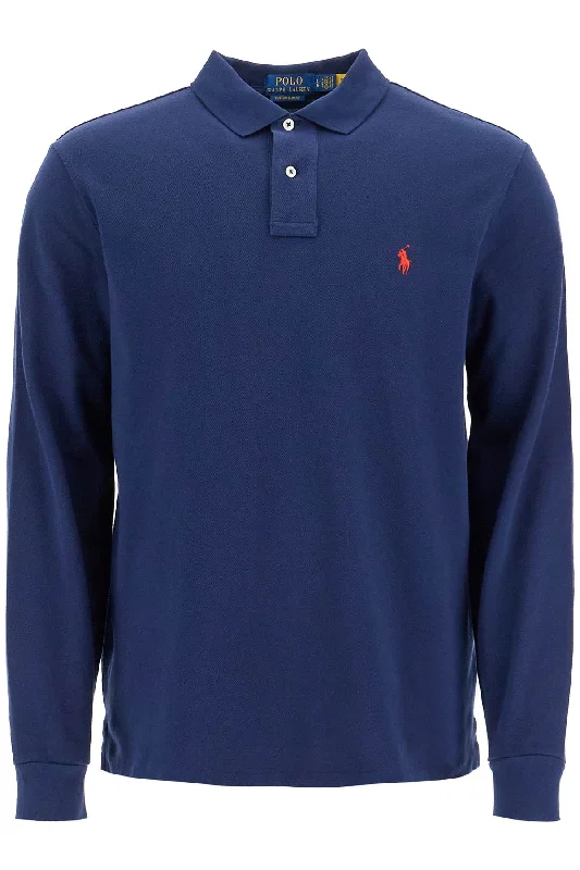 short sleeve cotton shirt with creative print -Polo Ralph Lauren Men's Long-Sleeved Polo Shirt