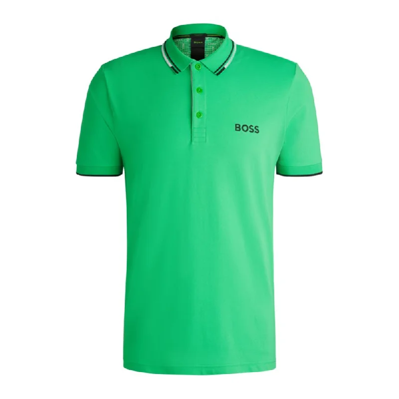 graphic short sleeve shirt with slogans -Polo shirt with contrast logos