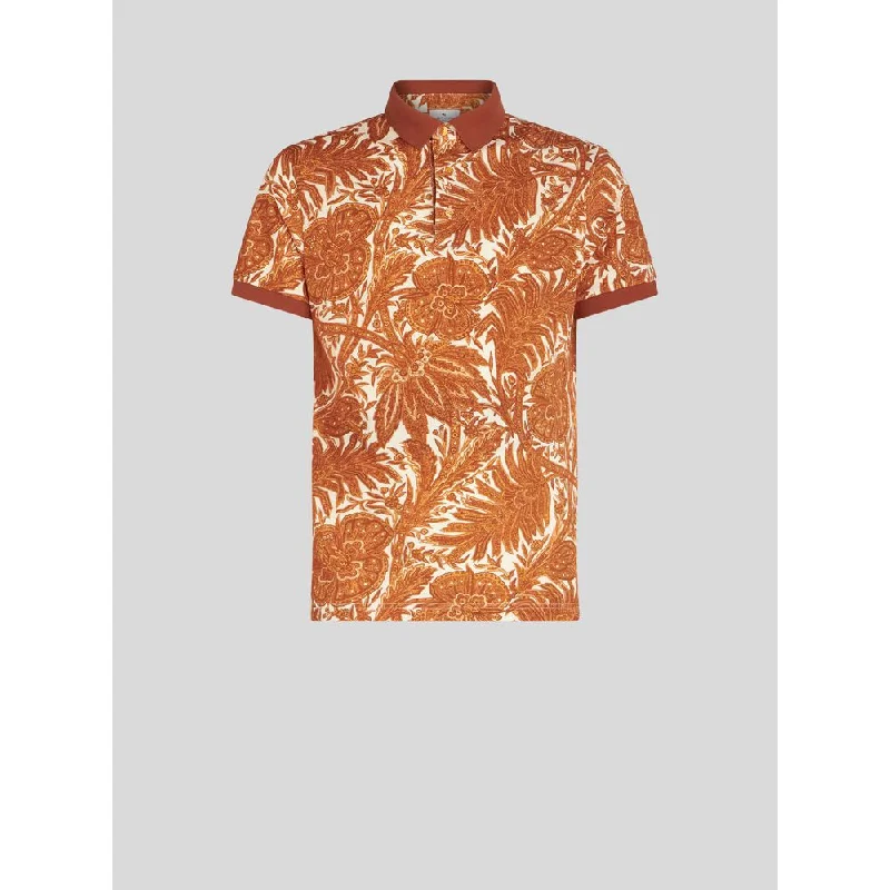 summer short sleeve t-shirt -PRINTED COTTON POLO SHIRT