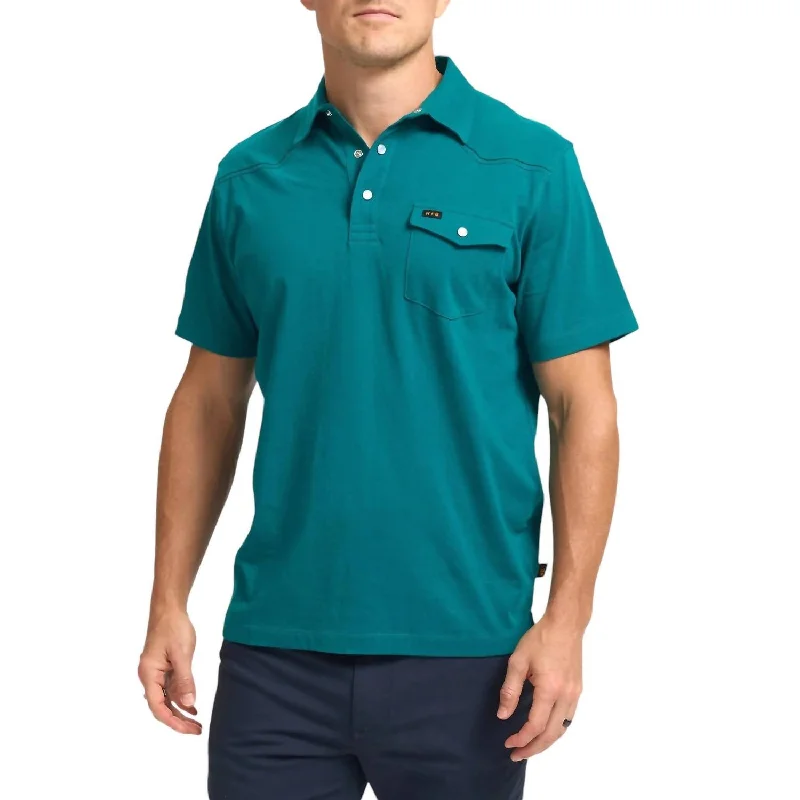 high-quality short sleeve cotton shirt -Ranchero Polo In Ultramarine