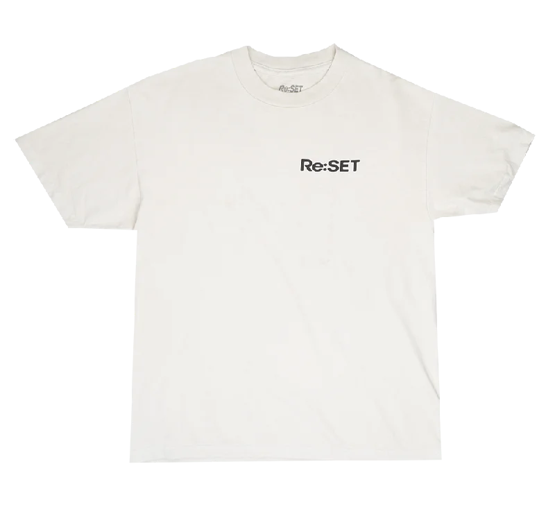 comfy short sleeve t-shirt for sports -RE:SET RESET LESS NOISE CONCERT T-SHIRT CREAM