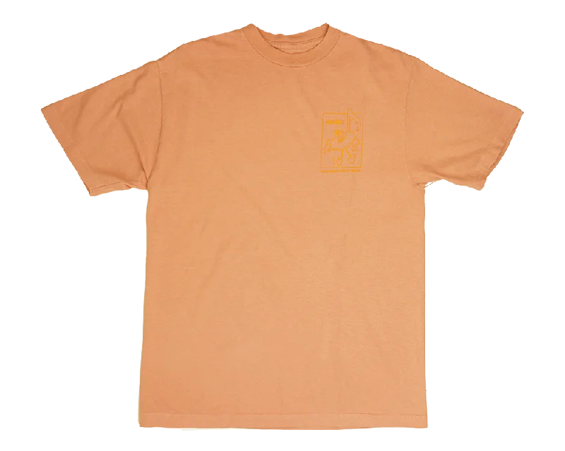 short sleeve shirt with animal designs -RE:SET LESS MORE T-SHIRT ORANGE