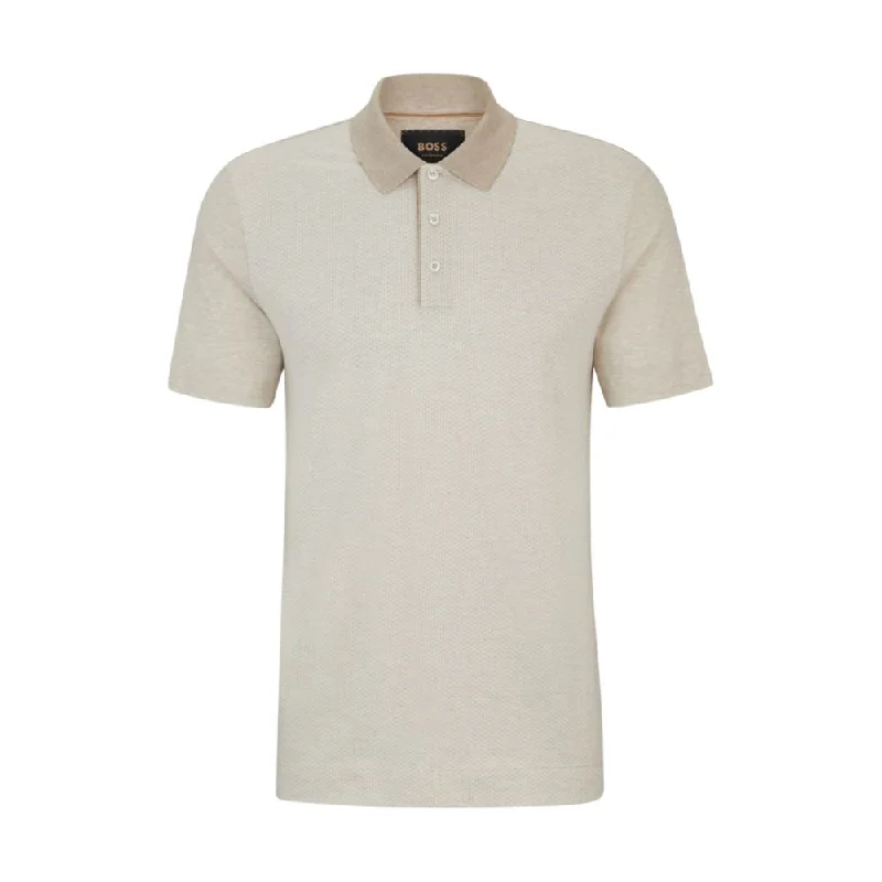 short sleeve t-shirt for men -Regular-fit polo shirt in cotton and silk