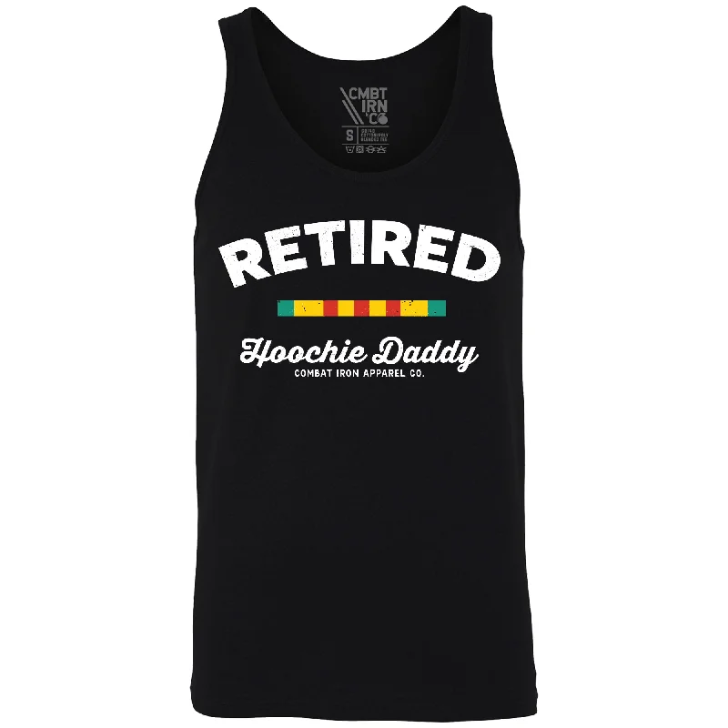 graphic short sleeve shirt with slogans -RETIRED HOOCHIE DADDY MEN'S TANK