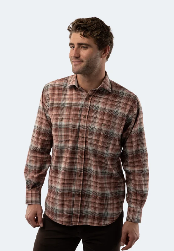 short sleeve shirt for gym -Salmon Plaid Shirt