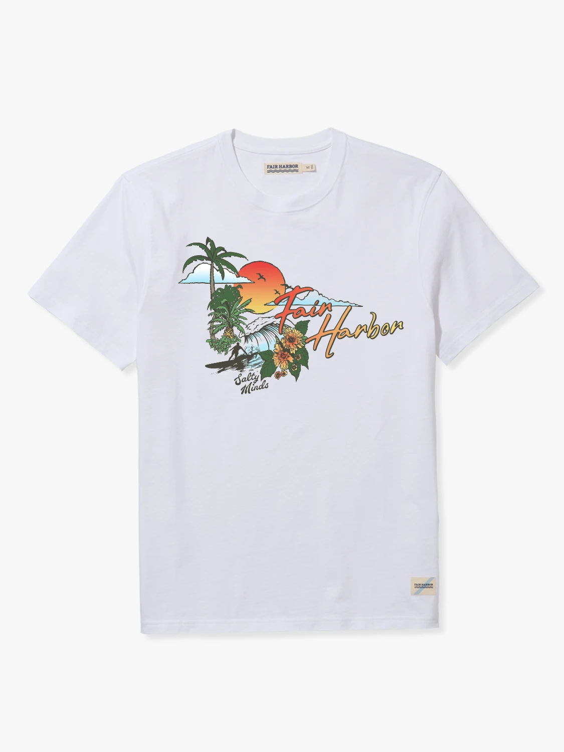 short sleeve t-shirt for running activities -Saltaire Graphic Tee | White FH Paradise