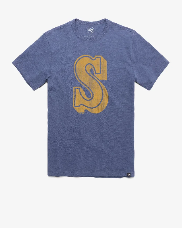 professional short sleeve shirt for work -SEATTLE MARINERS COOPERSTOWN GRIT '47 SCRUM TEE