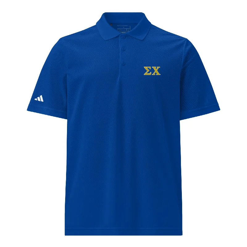 relaxed fit short sleeve t-shirt for kids -Sigma Chi Letters Polo by Adidas