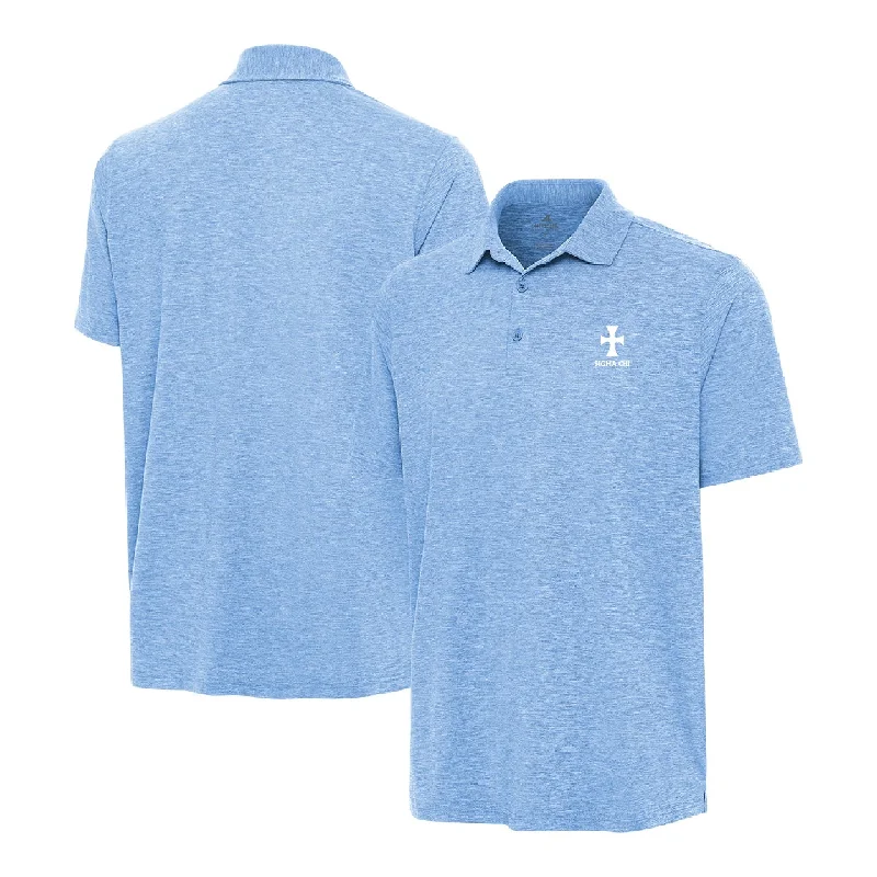 loose fit short sleeve t-shirt for everyday use -Sigma Chi Par 3 Polo in Heathered Blue