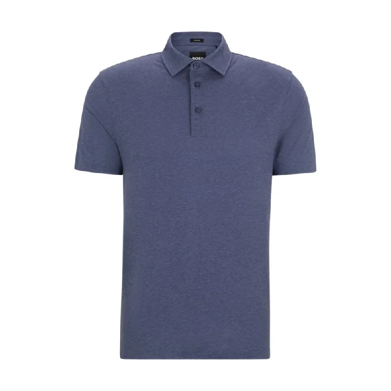 short sleeve t-shirt for casual Fridays -Slim-fit polo shirt with striped collar