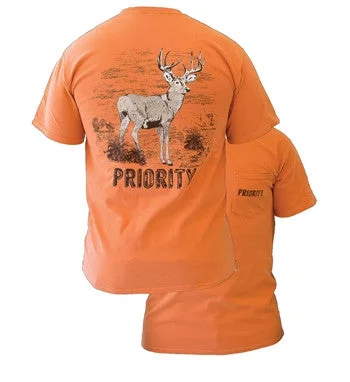 sporty short sleeve shirt for kids -Southern Couture High Priority Whitetail Deer Hunt Country Pocket Unisex Bright T Shirt