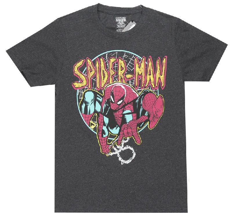 affordable short sleeve shirt for summer -SPIDER-MAN T-SHIRT CHARCOAL - 4MSS90050FD