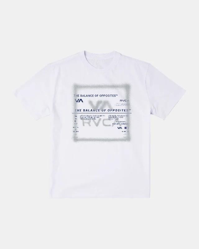 breathable short sleeve t-shirt for men -Spray Text Tee - White