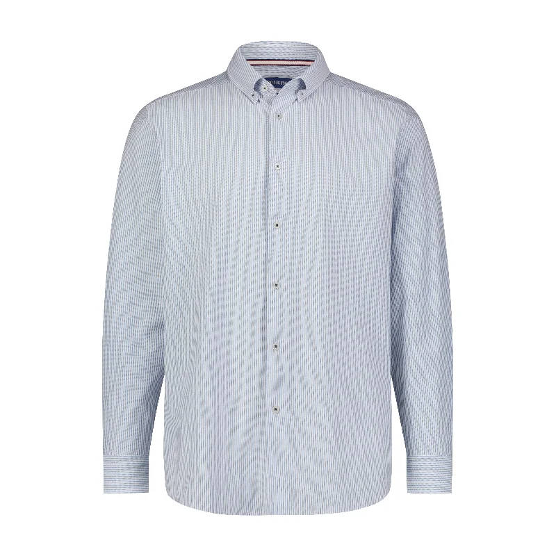 simple button up shirt for men -Stripe Knit Performance Shirt