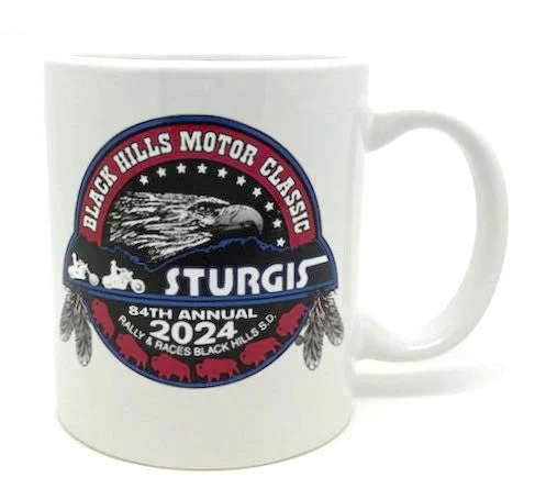 short sleeve t-shirt for travel adventures -Sturgis Heritage White C Handle Mug - 2024