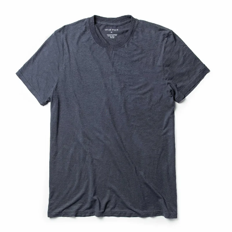 oversized short sleeve shirt -The Cotton Hemp Tee in Navy