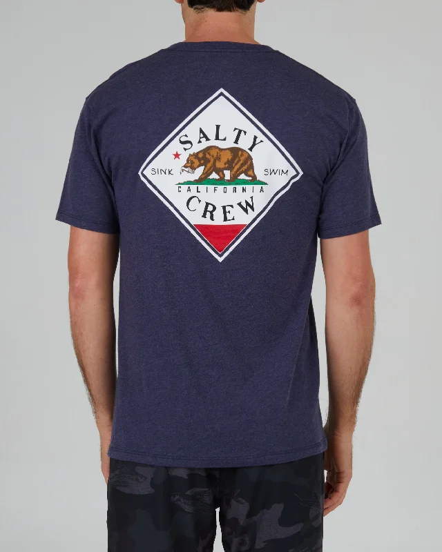 short sleeve top for hot summer days -Tippet Cali Premium Tee - Navy Heather