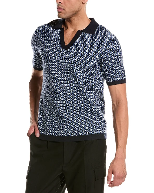 short sleeve shirt for casual wear -Truth Johnny Collar Patterned Polo Shirt