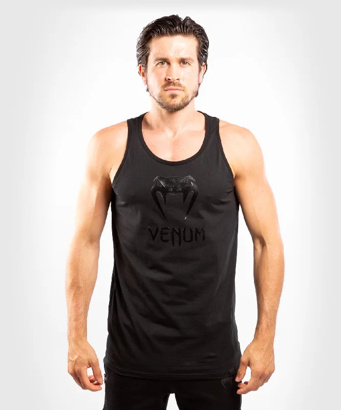 summer short sleeve t-shirt for running -Venum Classic Tank Top - Black/Black