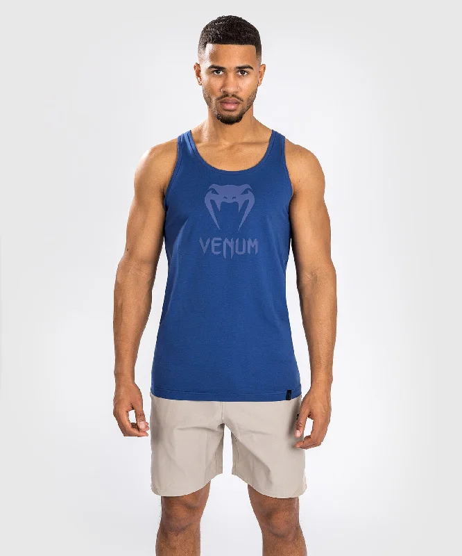 fitted short sleeve t-shirt for athletic wear -Venum Classic Tank Top - Navy Blue/Navy Blue