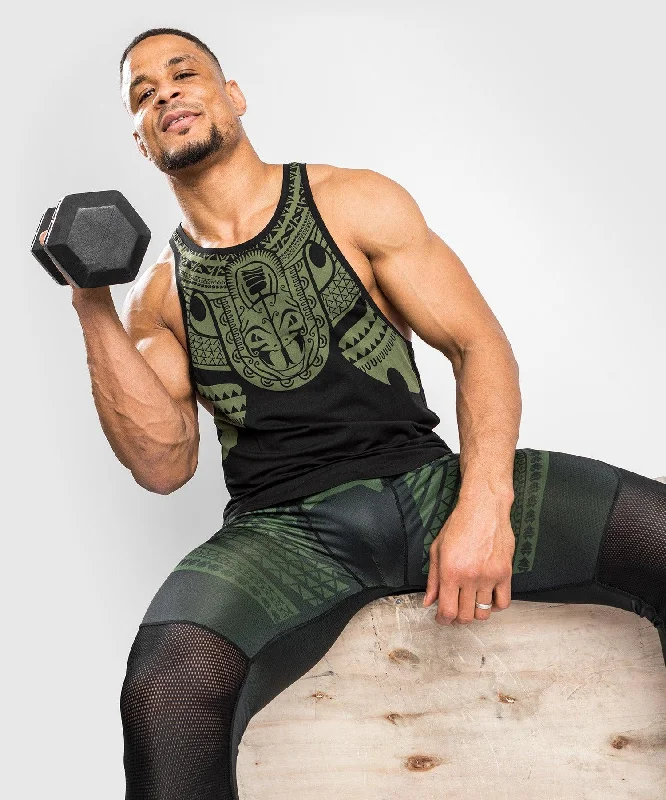 summer short sleeve workout shirt -Venum Nakahi Tank Top - Black/Khaki