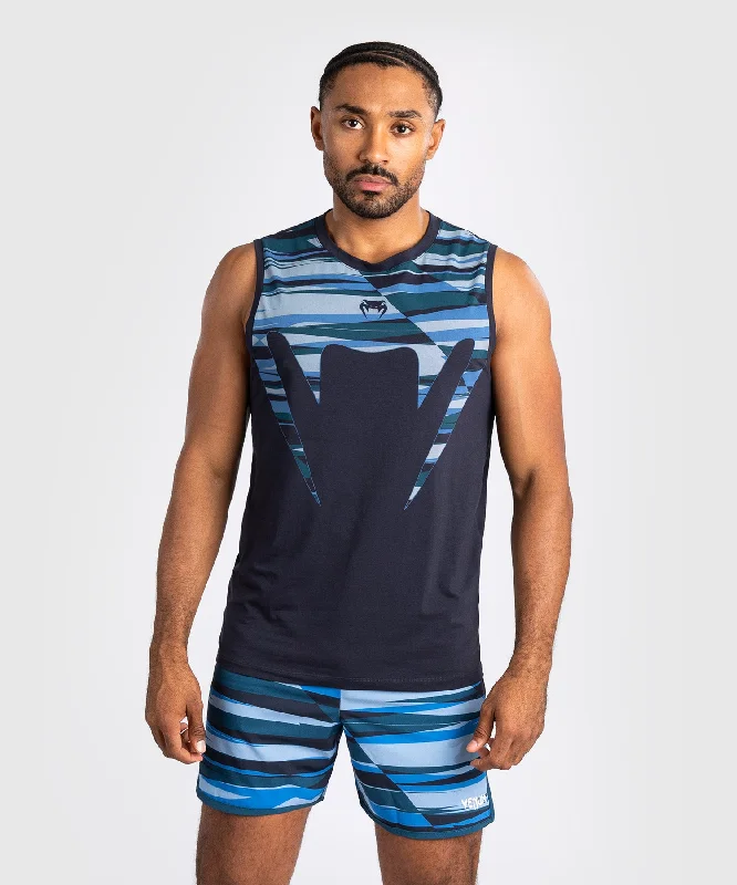 stylish short sleeve t-shirt with slogans -Venum Rapid Men’s Tank Top - Snake Head - Shadow Blue