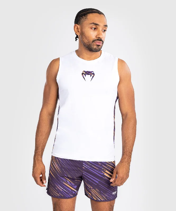 summer-ready short sleeve polo shirt -Venum Rapid Men’s Tank Top - White/Deep Purple