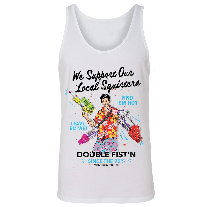 short sleeve t-shirt for casual Fridays -We Support Our Local Squirters Men's Tank